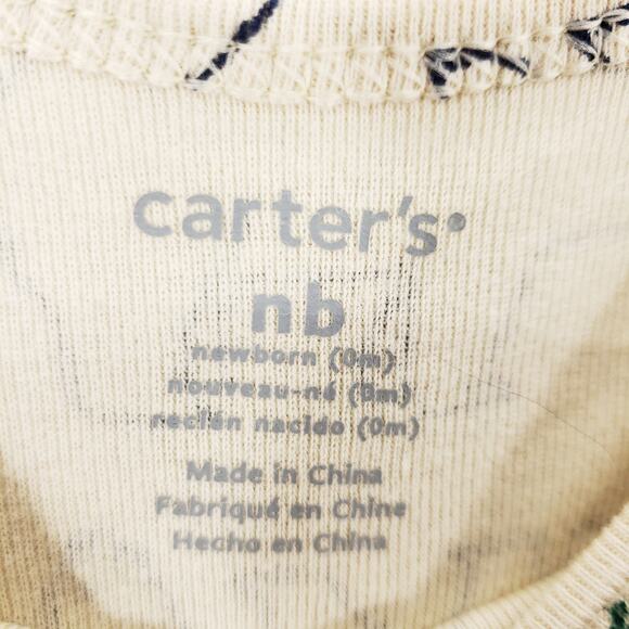 Carters Shirt Pants Two Piece Set Baby Newborn Cream Blue Polar Bear Comfort - Picture 4 of 7